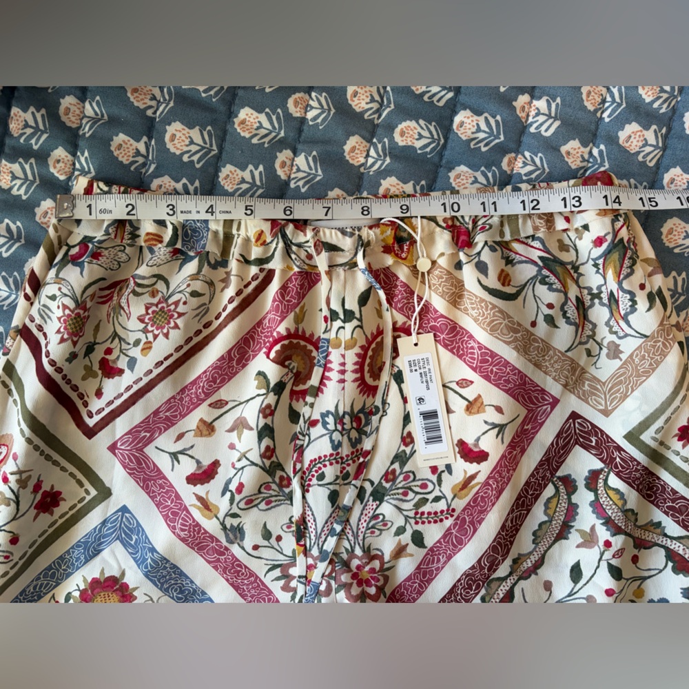 NWT Rebecca Taylor Irie Silky Set Top + Pant M | Floral Silk Blend | $690 MSRP - Picture 9 of 11